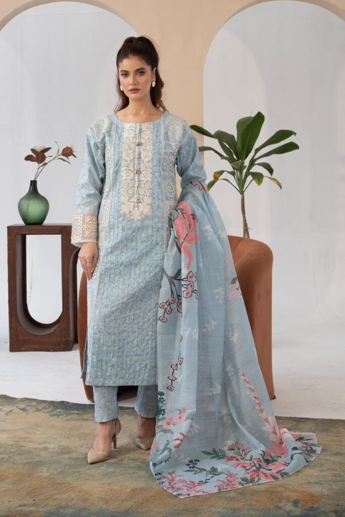 khaddar embroidery 3 piece kc 211