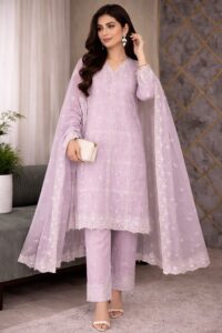 3 piece embroidered suit – unstitched | premium collection 2026