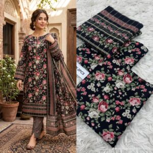 3 piece printed lawn