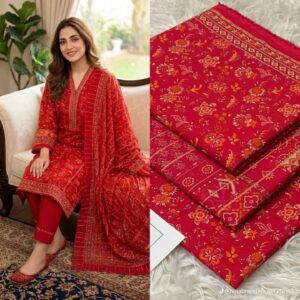 3 piece printed lawn